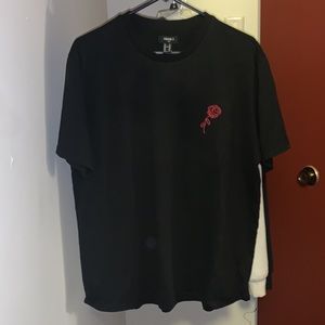 Red Rose Black Tshirt
